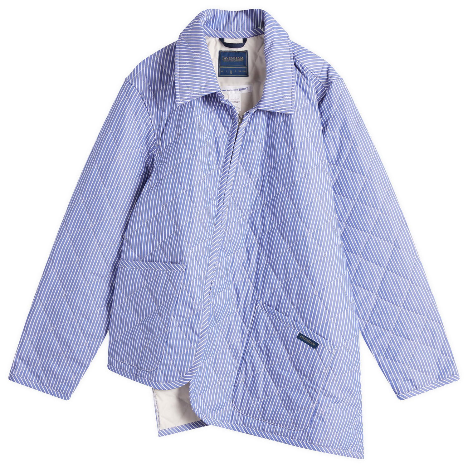 Prešívaná bunda Comme des Garçons Comme des Garçons SHIRT x Lavenham Striped Quilted Jacket Modrá | FO-J522-051-2, 1