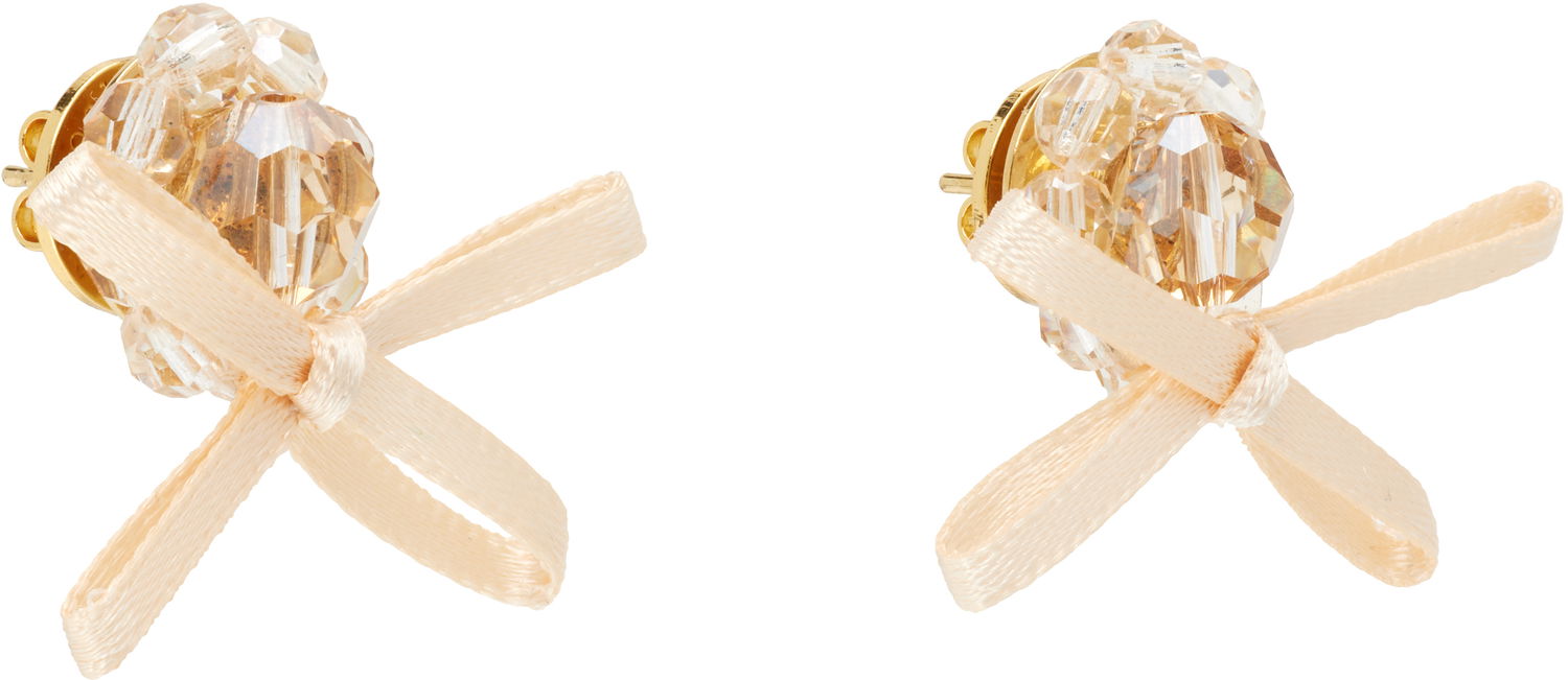 Náušnice Simone Rocha Simone Rocha Petite Bow Daisy Stud Earrings Béžová | ERG552 0903, 1
