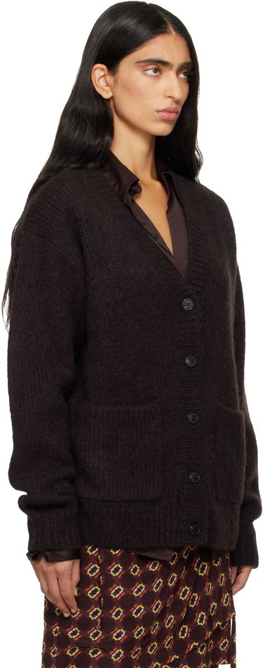 Sveter Dries Van Noten Dries Van Noten Alpaca V-Neck Cardigan with Patch Pockets Hnedá | 252-011226-2709, 1