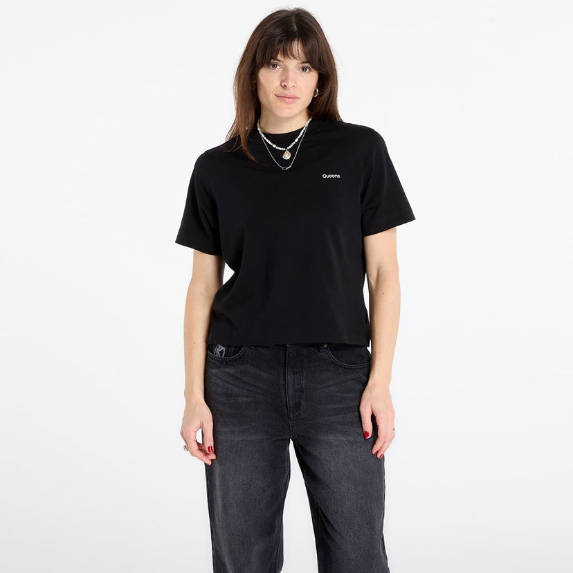 Tričko Queens Queens Essential T-Shirt With Contrast Print 3-Pack Čierna | QNS_085