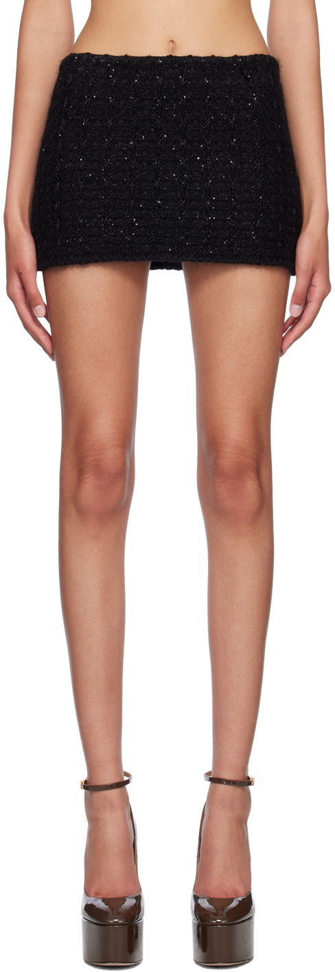 Sukňa Valentino Sequin Miniskirt Čierna | 2B3KG03H7MW, 0