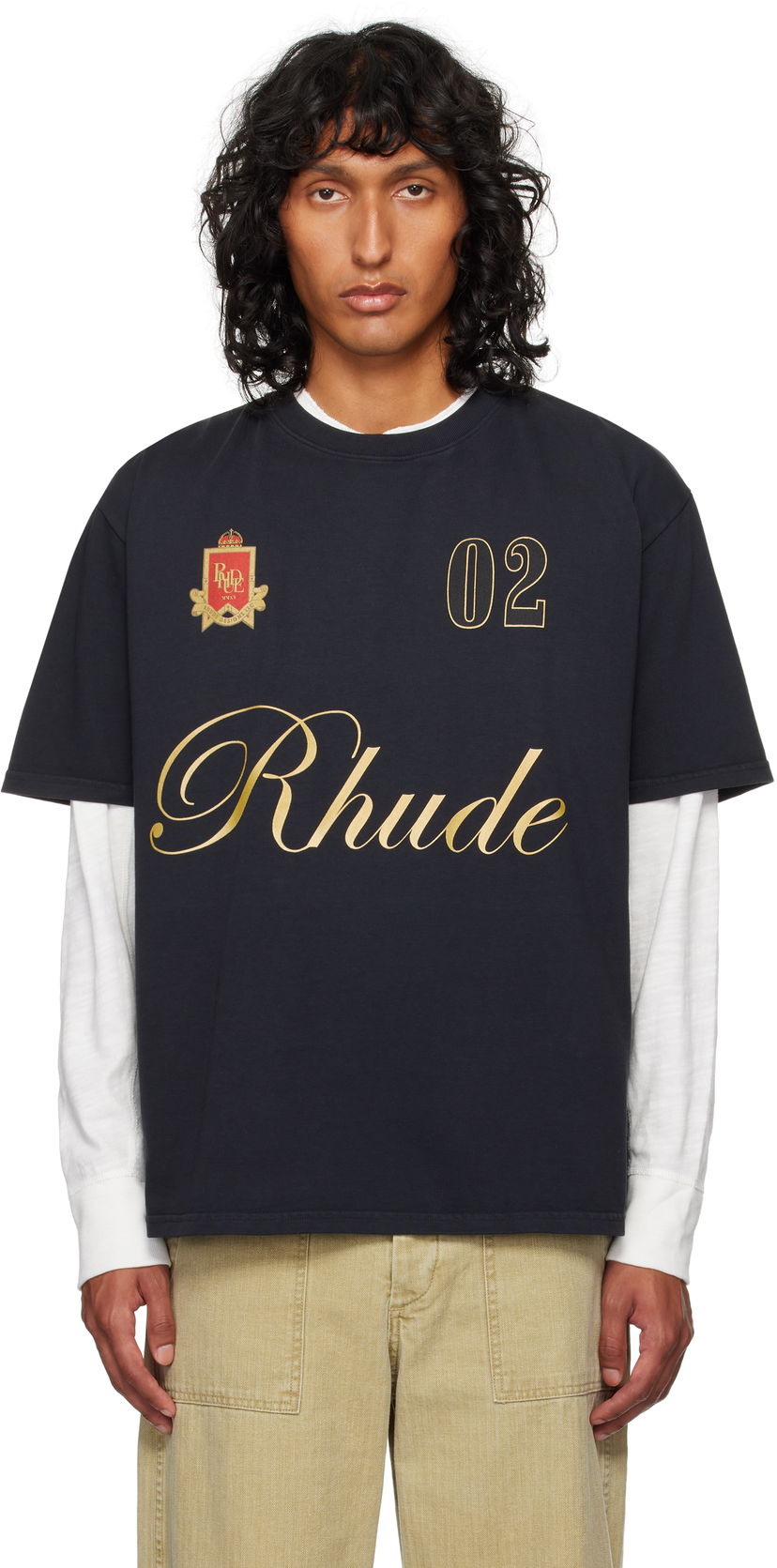 Tričko Rhude Script T-shirt Čierna | RHFW24TT29012