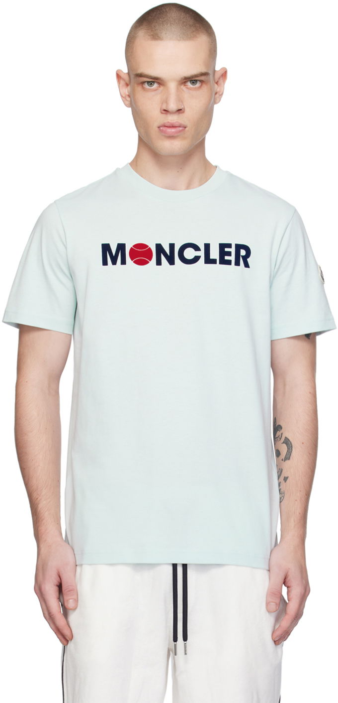 Tričko Moncler Flocked T-Shirt Tyrkysová | J10918C00008829HP, 0