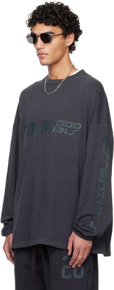 Tričko Fear of God Fear of God ESSENTIALS Holiday 90s Long Sleeve T-shirt Šedá | 125HO254571F, 3