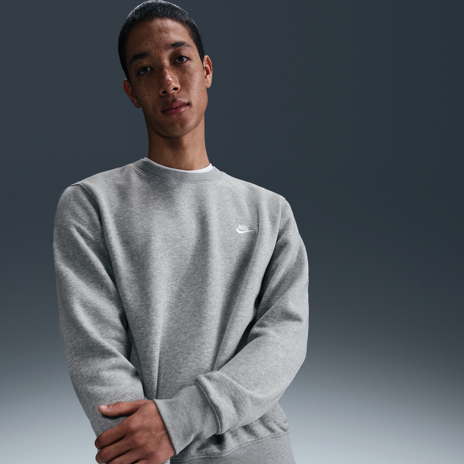 Mikina Nike Nike Club Fleece Crew Sweatshirt Šedá | FN3886-063, 0