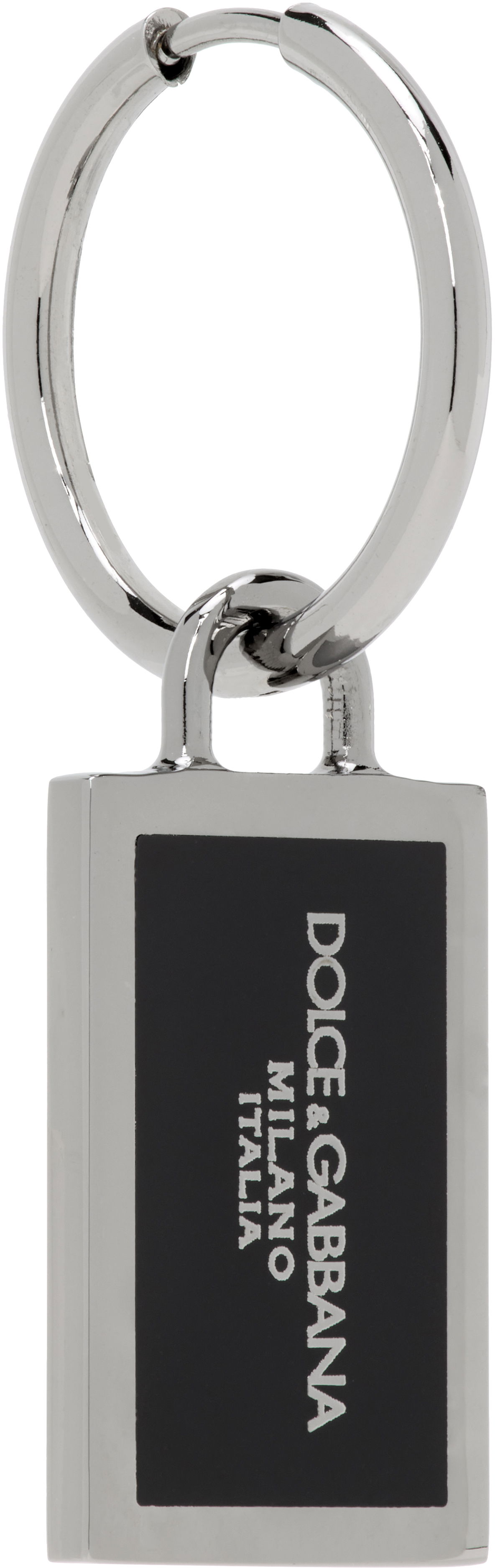 Kľúčenka Dolce & Gabbana Dolce & Gabbana Logo Plaque Single Earring Metalická | WER1D2W1111, 1