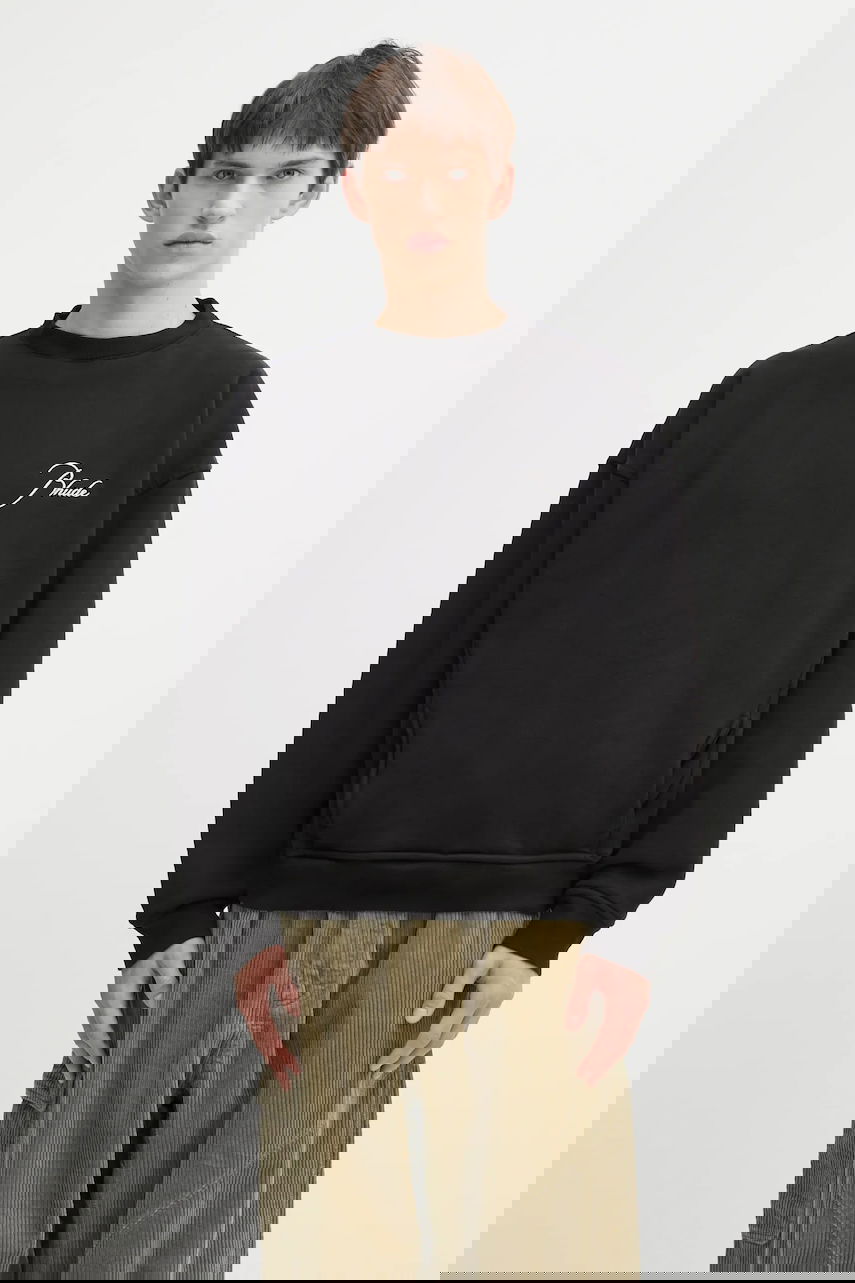 Mikina Rhude Classique Crewneck Script Logo Sweatshirt Čierna | RHFW25ST06012, 0