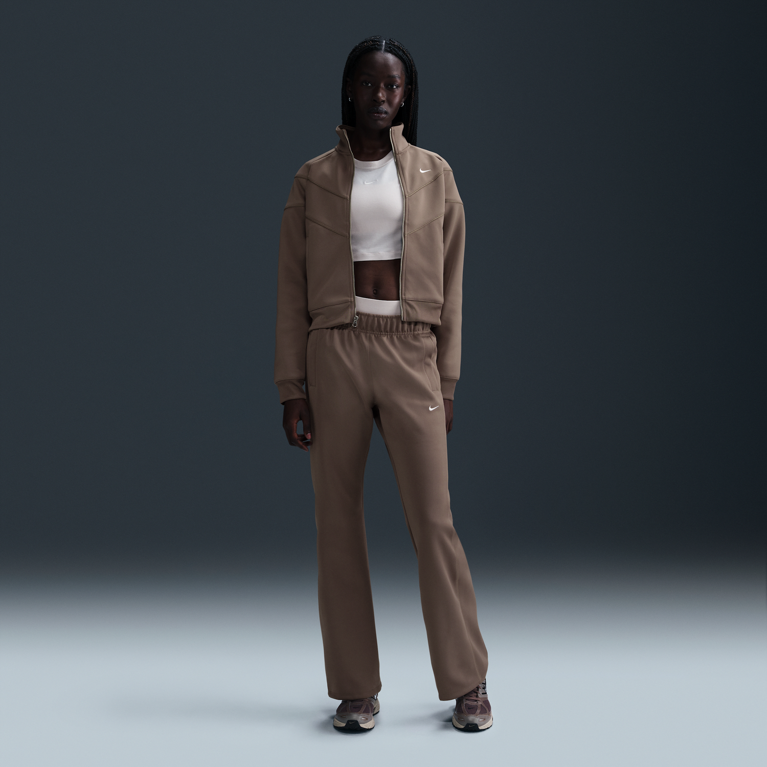 Súprava Nike Sportswear Windrunner Slim Fit Mid-Rise Knitted Track Pants Hnedá | HJ1016-233, 1