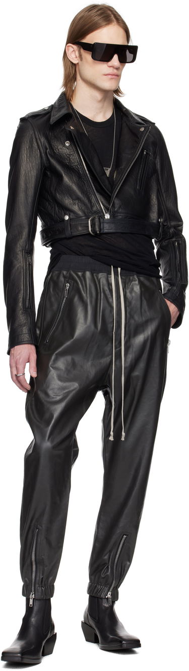 Nohavice Rick Owens Rick Owens Hollywood Tecuatl Leather Pants Čierna | RR01E5370 LTP, 3