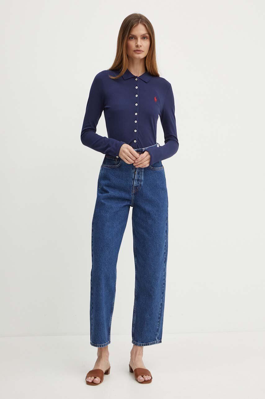 Polo tričko Polo by Ralph Lauren Slim Polo Shirt Modrá | 211941176, 1
