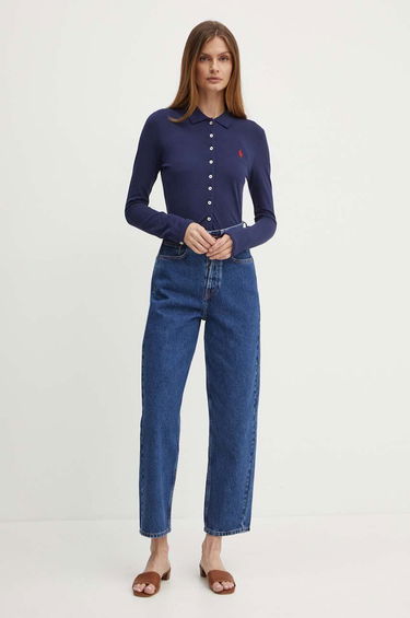Polo tričko Polo by Ralph Lauren Slim Polo Shirt Modrá | 211941176, 1