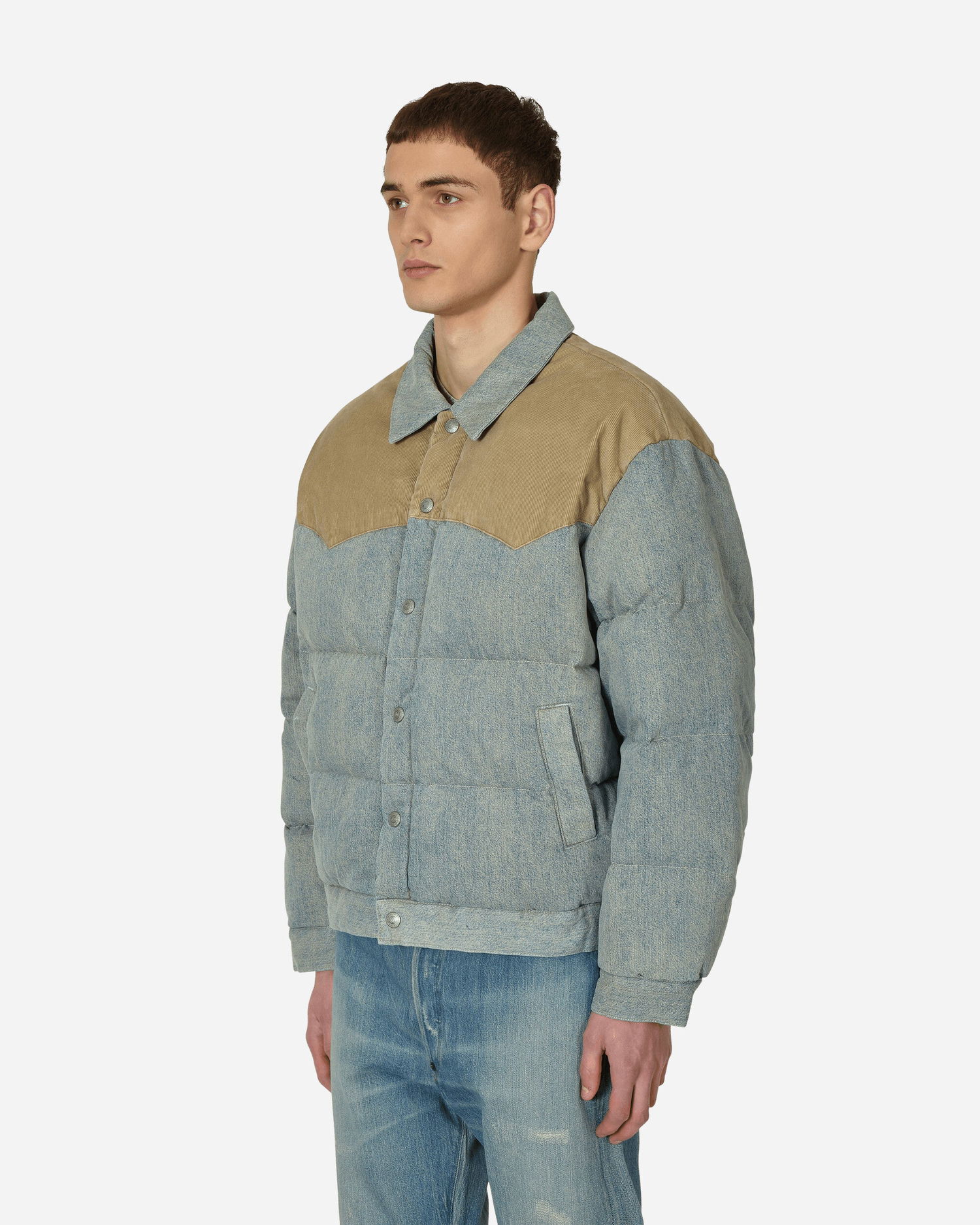 Prešívaná bunda Levi's CLOT x Reversible Denim Puffer Jacket Šedá | A5353 0000, 1