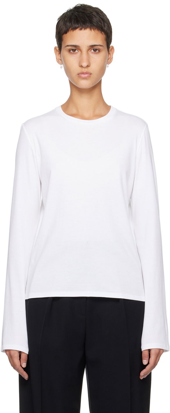 Tričko The Row Sherman Long Sleeve T-Shirt Biela | 5586-F911, 0