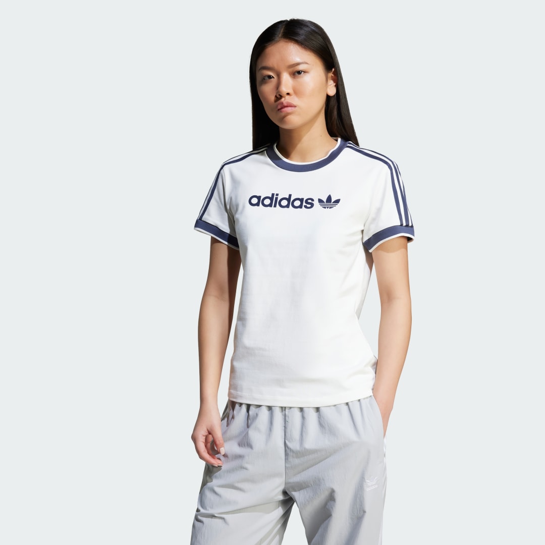 Tričko adidas Performance 3-Stripes Linear Logo T-Shirt Biela | JD2723, 0