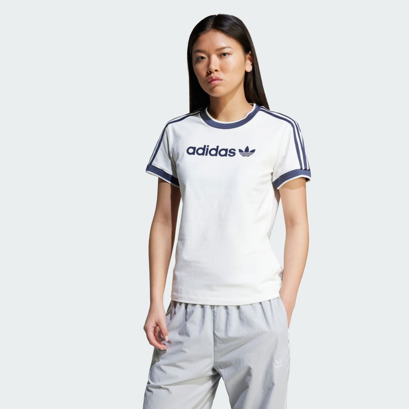 Tričko adidas Performance 3-Stripes Linear Logo T-Shirt Biela | JD2723