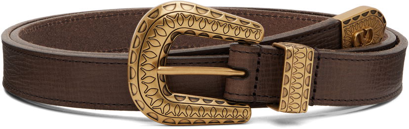Opasok Valentino Valentino Garavani VLogo Signature Calfskin Belt Hnedá | 7Y2T0SQ9WZE