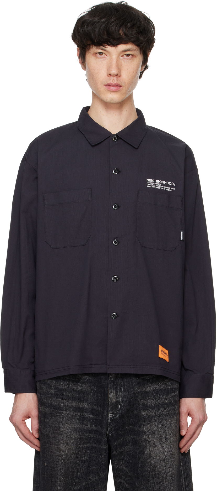 Košeľa Neighborhood Cordlane Work Shirt Čierna | 242TSNH-SHM09