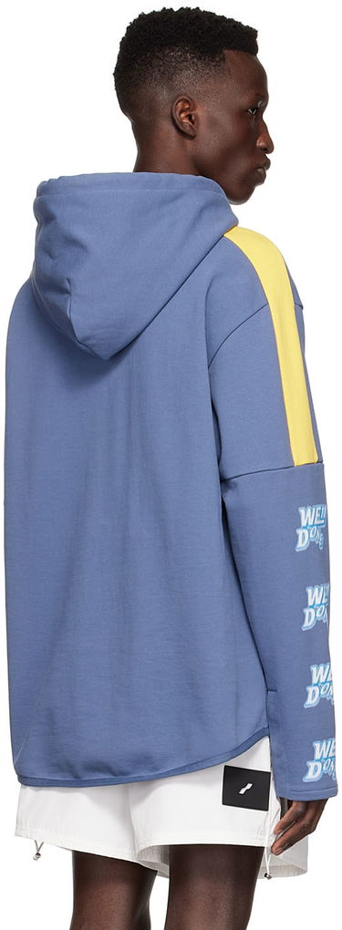 Mikina We11done Designer Logo-Appliquéd Hoodie Modrá | WD-TH1-22-556-U-NV, 2