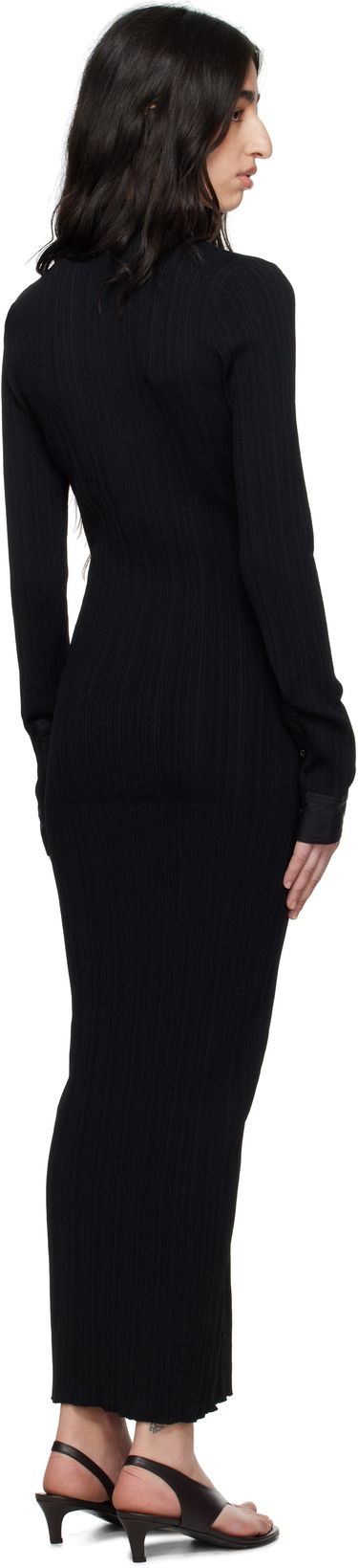 Šaty TOTEME TOTEME Knitted Shirt Maxi Dress Čierna | 252-WRT0454-YA0044, 2