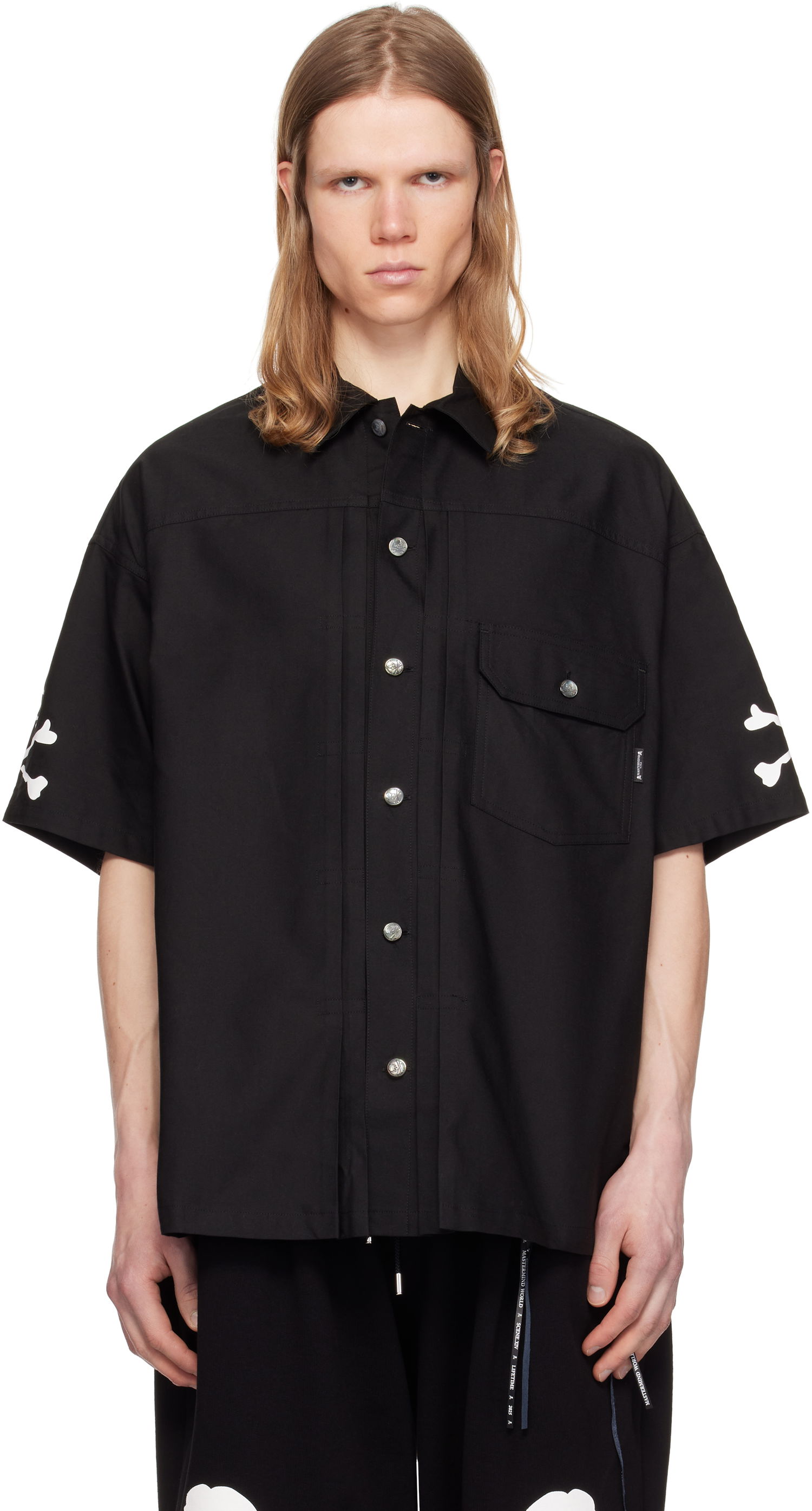 Košeľa Mastermind WORLD Mastermind World Oxford Short-Sleeve Shirt Čierna | MW25S14-SH005-006, 0