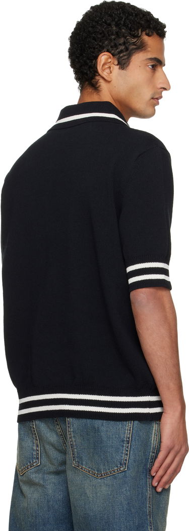 Polo tričko Balmain College Emblem Embroidery Knit Polo Čierna | FH0GB046KJ18, 2