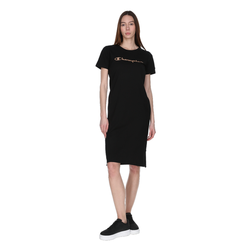 Šaty Champion Short Sleeve Crew Neck T-Shirt Dress Čierna | 118192-KK001