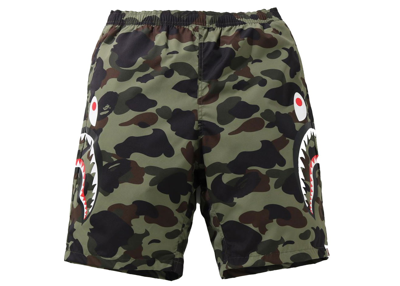 Šortky BAPE 1st Camo Side Shark Beach Shorts Zelené | 1I30-153-020, 0