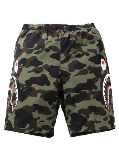 Šortky BAPE 1st Camo Side Shark Beach Shorts Zelené | 1I30-153-020