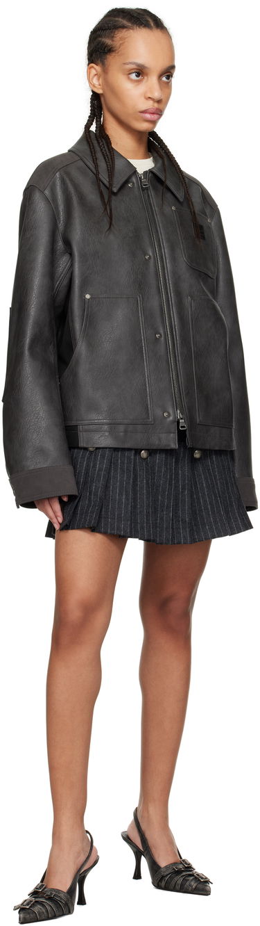 Bunda Andersson Bell Andersson Bell Carpenter Faux-Leather Jacket Šedá | awa682m, 3