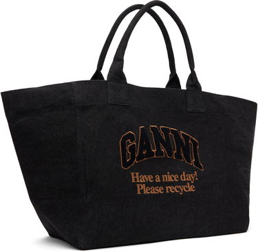 Tote bag GANNI GANNI Denim Shopper Tote XXL Čierna | A6597, 1