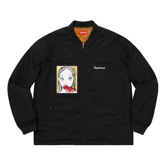 Bomber bunda Supreme Mug Shot Graphic Print Crew Jacket Čierna | SUP-FW19-386