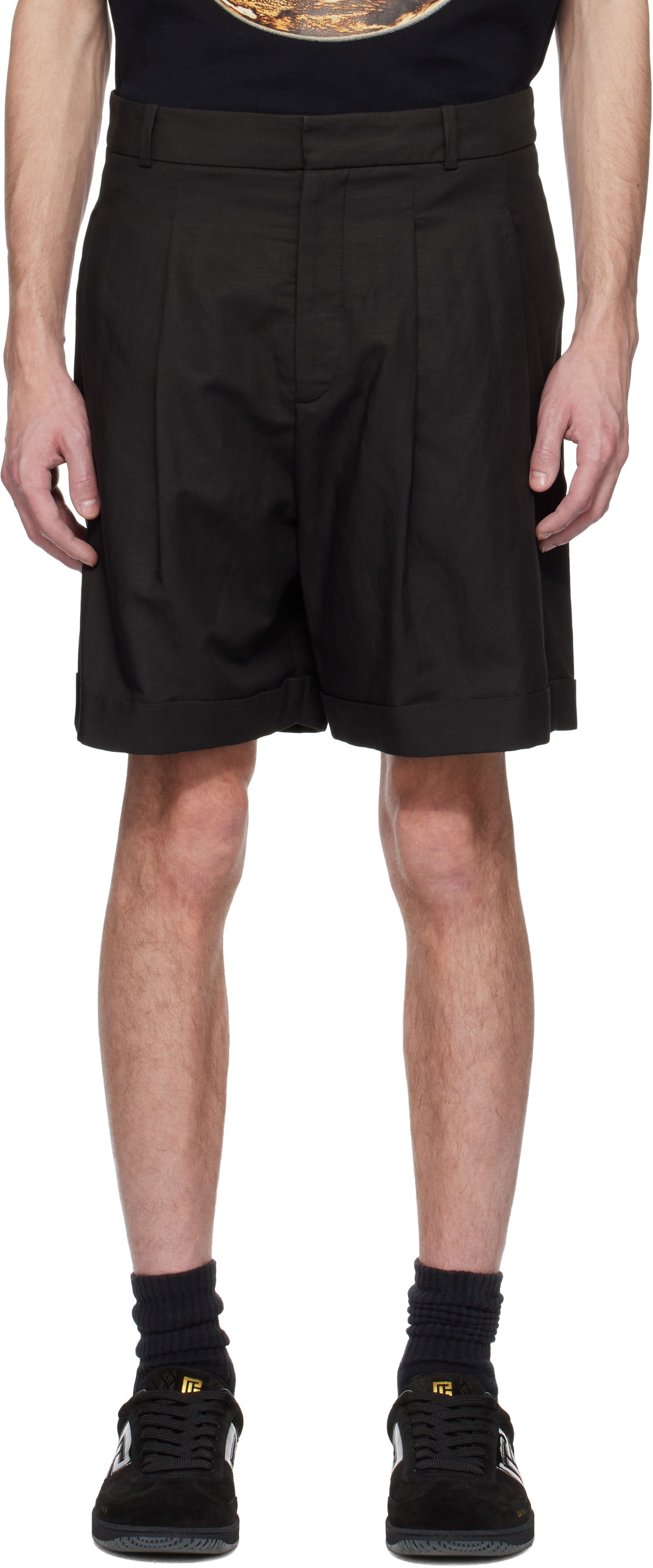 Šortky Balmain Balmain Pleated Bermuda Shorts Čierna | EH0PB007VE90, 0