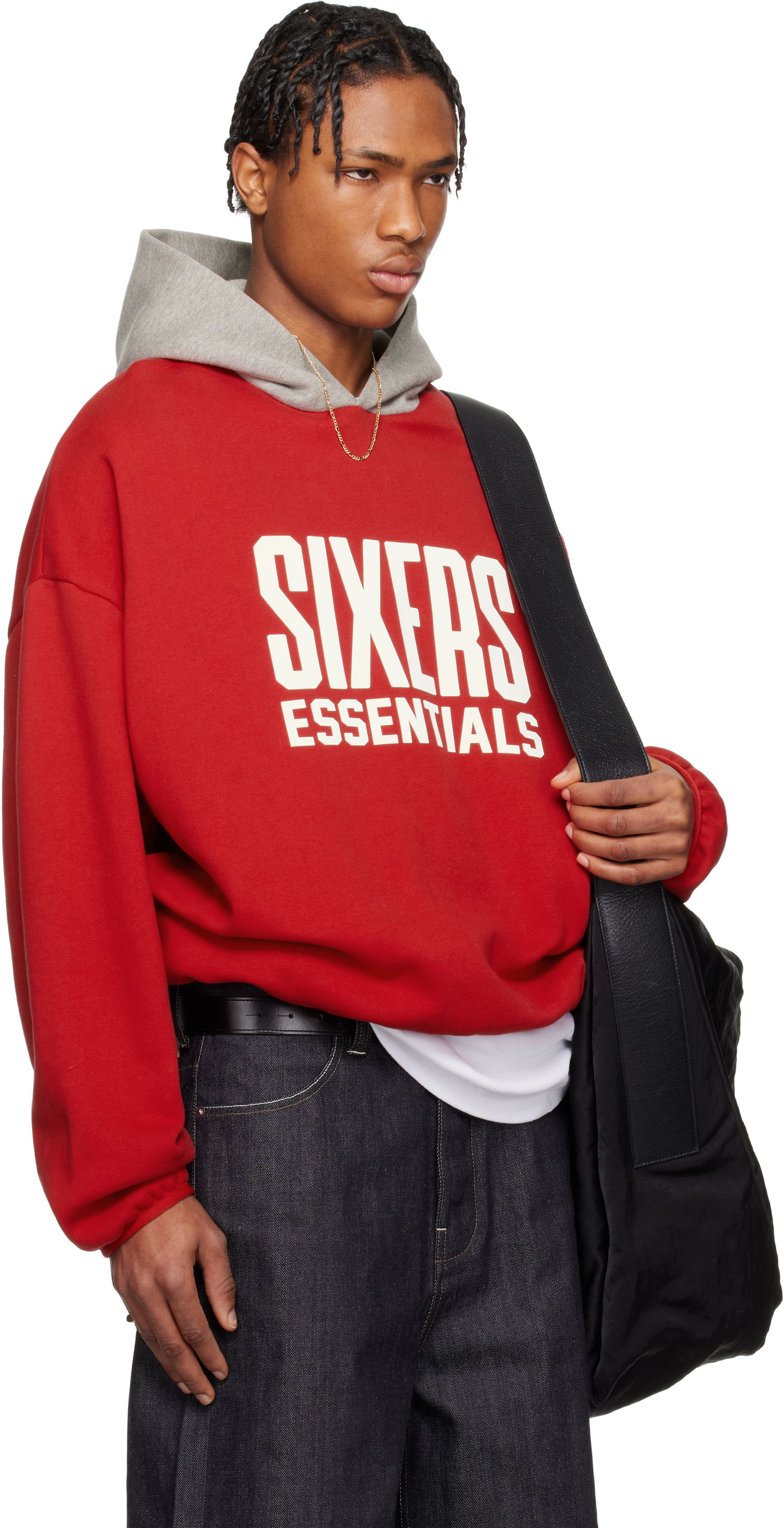 Mikina Fear of God Fear of God ESSENTIALS NBA Sixers Pull Over Hoodie Červená | 192AL246600F, 1