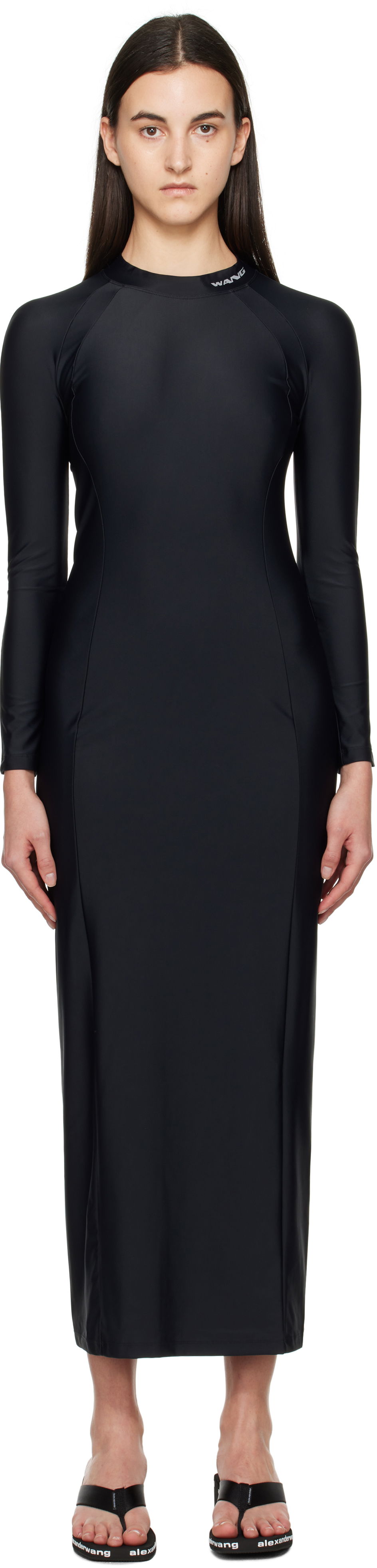 Alexander Wang Rashguard Long Sleeve Maxi Dress