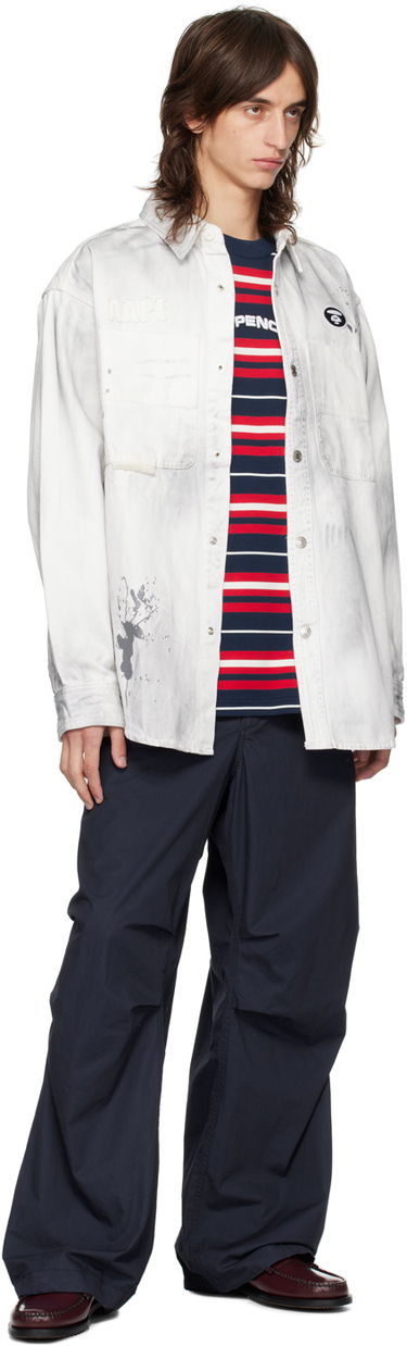 Košeľa AAPE by A Bathing Ape AAPE by A Bathing Ape Embroidered Denim Shirt Biela | AAPSTM8480XXMWHB, 3