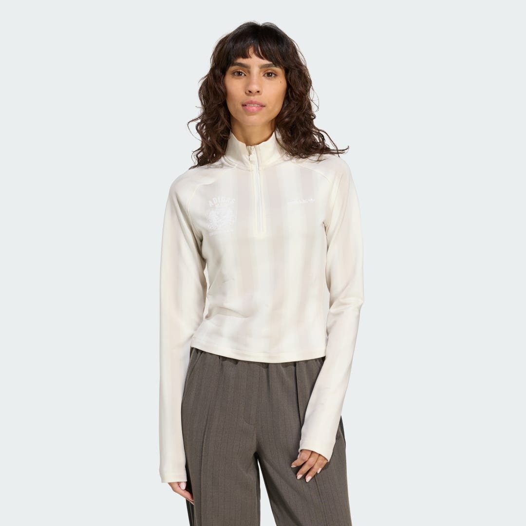 Tričko adidas Performance Printed Mock Neck Long Sleeve Top Biela | JW3642, 0