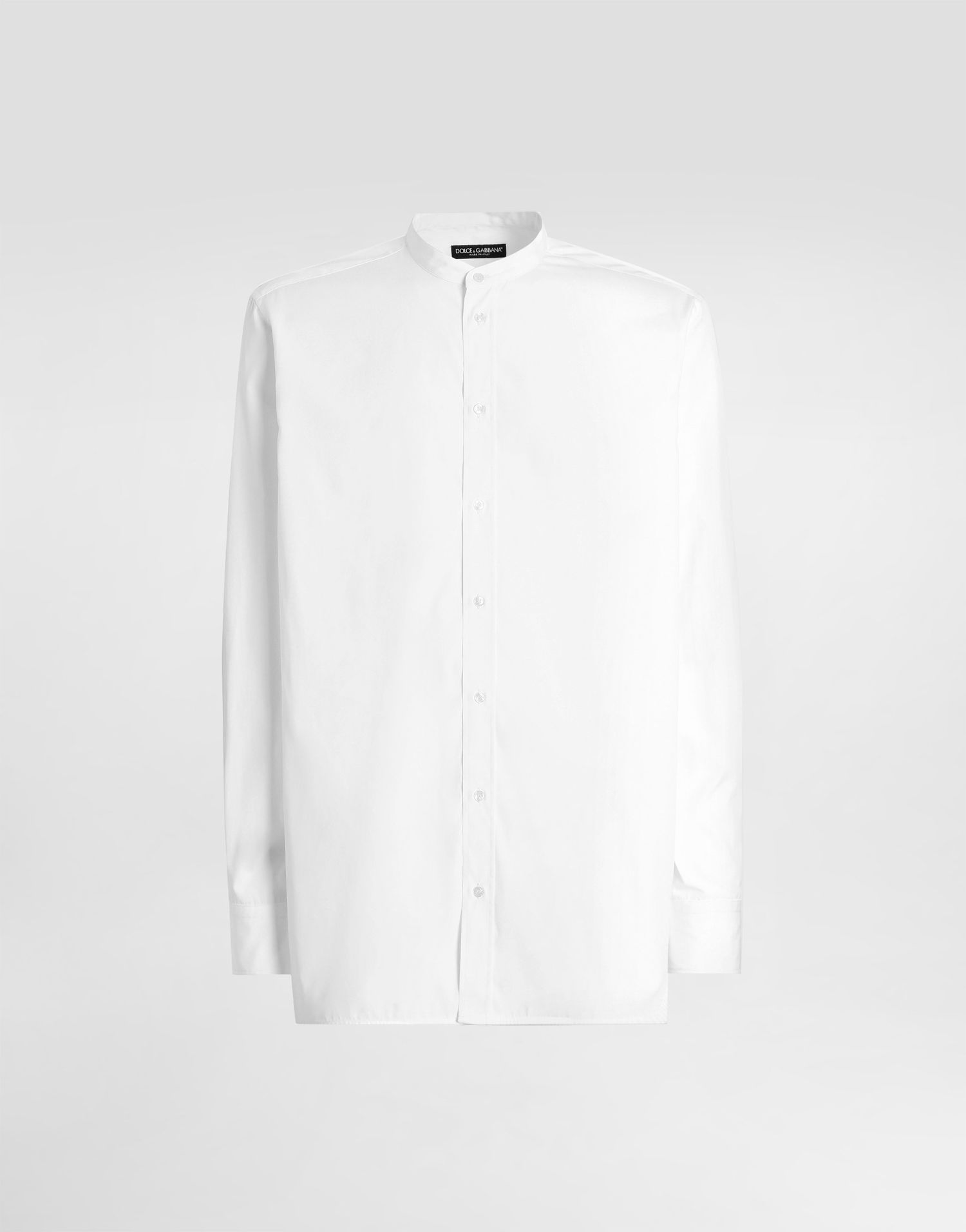 Košeľa Dolce & Gabbana Dolce & Gabbana Mandarin Collar Cotton Shirt Biela | G5HR1TFU5T9W0800, 0