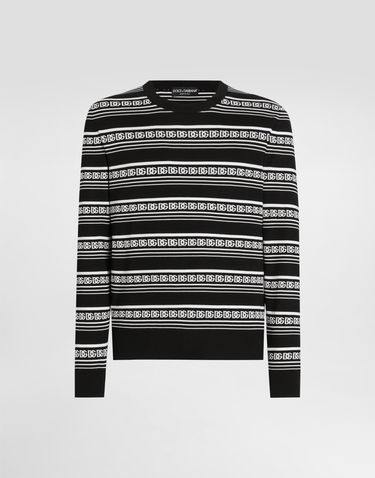 Sveter Dolce & Gabbana Dolce & Gabbana Silk Crew-Neck Pullover with Logo Čierna | GXX02TJBSN4N0004, 0