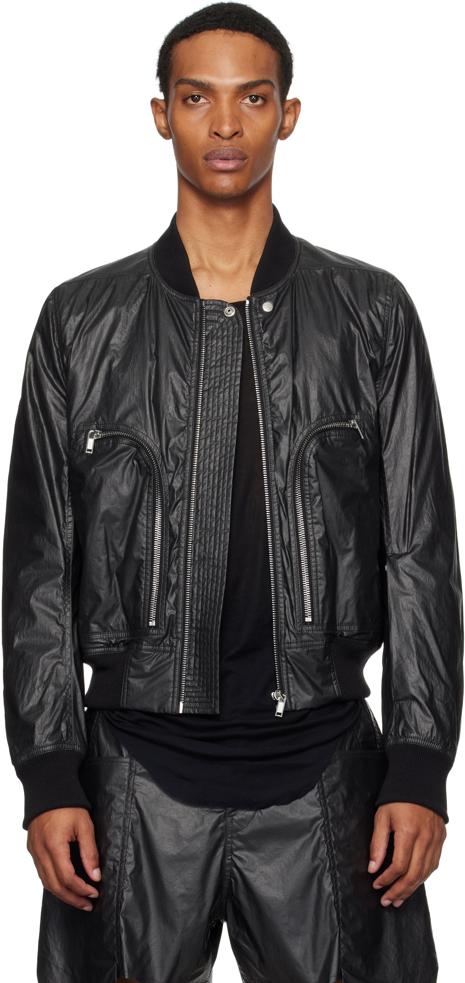 Bomber bunda Rick Owens Rick Owens Bauhaus Flight Bomber Jacket Čierna | RU02E1749 PCT, 0