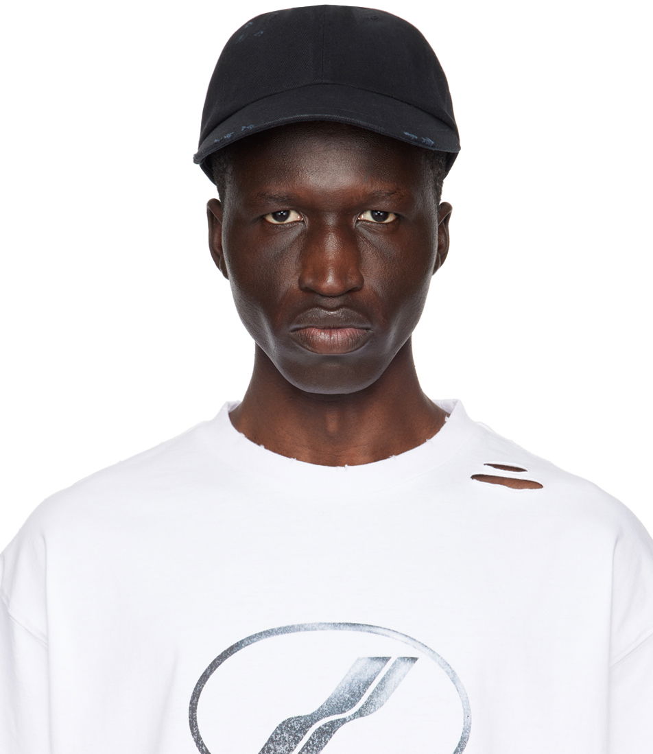 Šiltovka We11done We11done Damaged Baseball Cap Čierna | WD-AH1-24-406-U-BK, 0