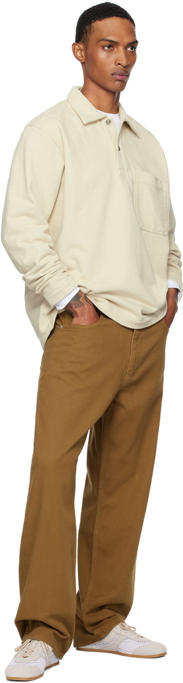 Polo tričko NORSE PROJECTS Norse Projects Fraser Relaxed Organic Loopback Long Sleeve Polo Béžová | N20-1377, 3