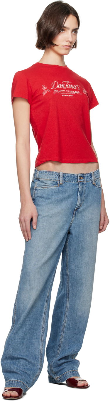 Crop Top RE/DONE Re/Done Classic 'Dan Tana's' Cropped T-Shirt Červená | 024-02WCGT336, 3