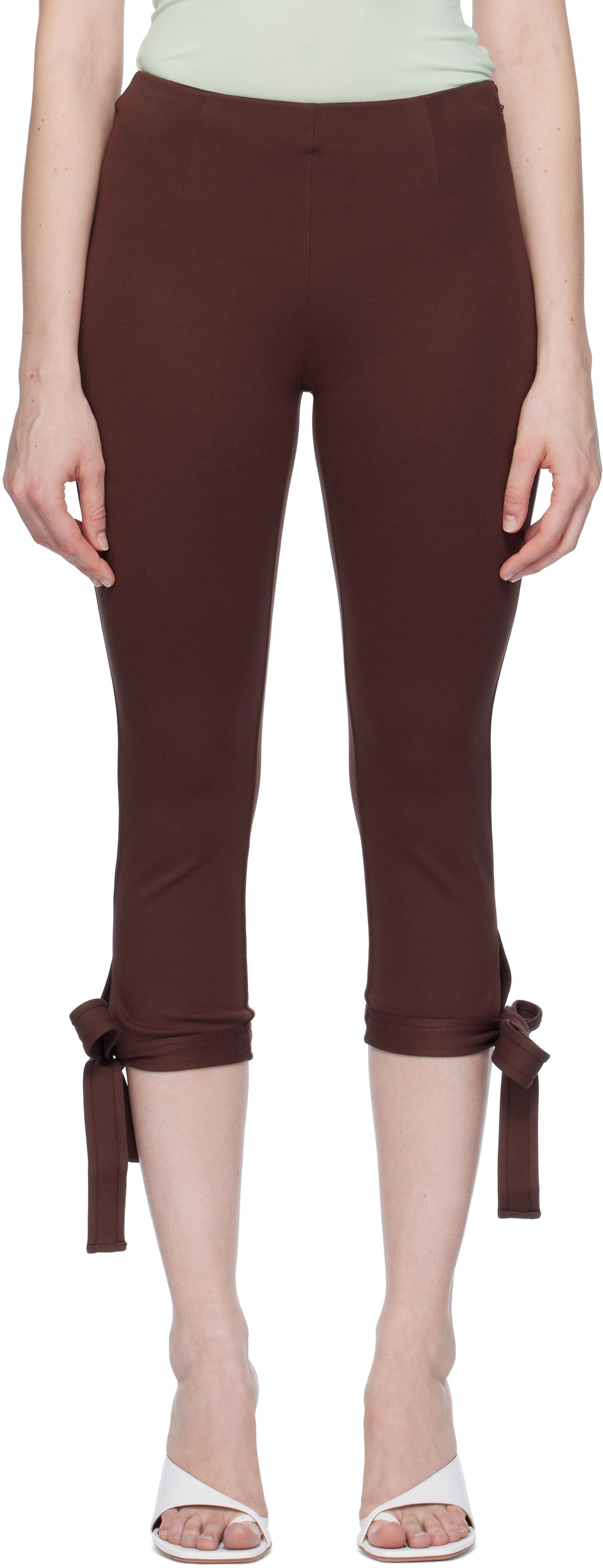 Legíny Miaou Miaou Emma Capri Short Leggings Hnedá | 1052PONCHO, 0