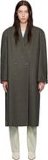 Wool Lapelless Long Coat