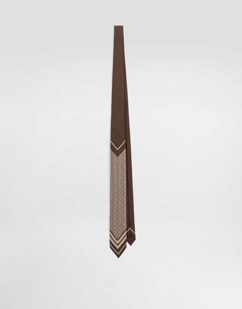 Doplnky Dolce & Gabbana Dolce & Gabbana Micro-Design & Logo Twill Tie Hnedá | GT149EG0WV4HH8QM