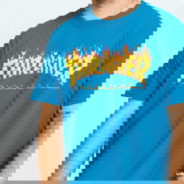 Tričko Thrasher Flame Logo Tee Modrá | 074608, 4