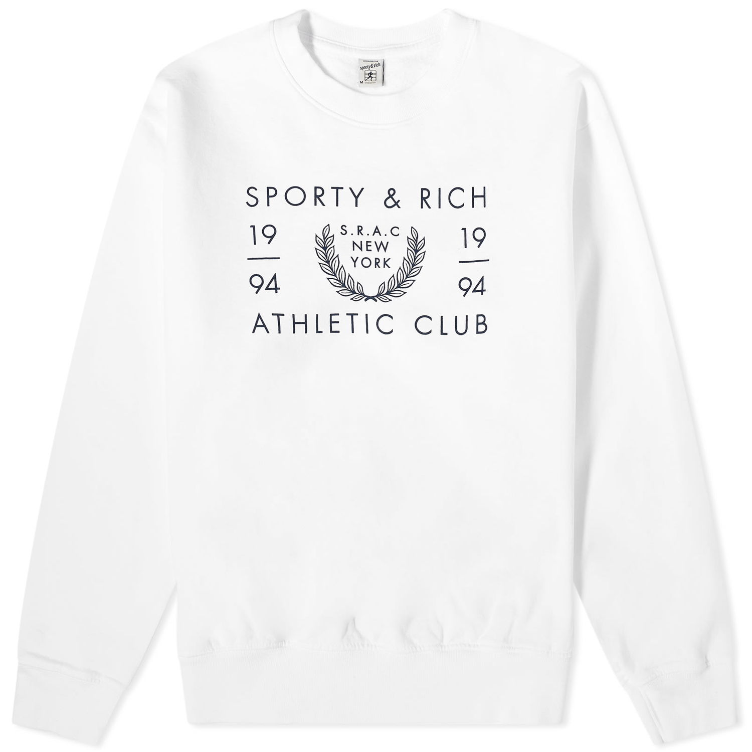 Sveter Sporty & Rich SRAC Crew Sweat Biela | CRAW2334WH, 0