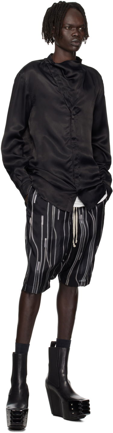 Košeľa Rick Owens Rick Owens Concordians Island Satin Shirt Čierna | RU02E1299 HSCH, 3