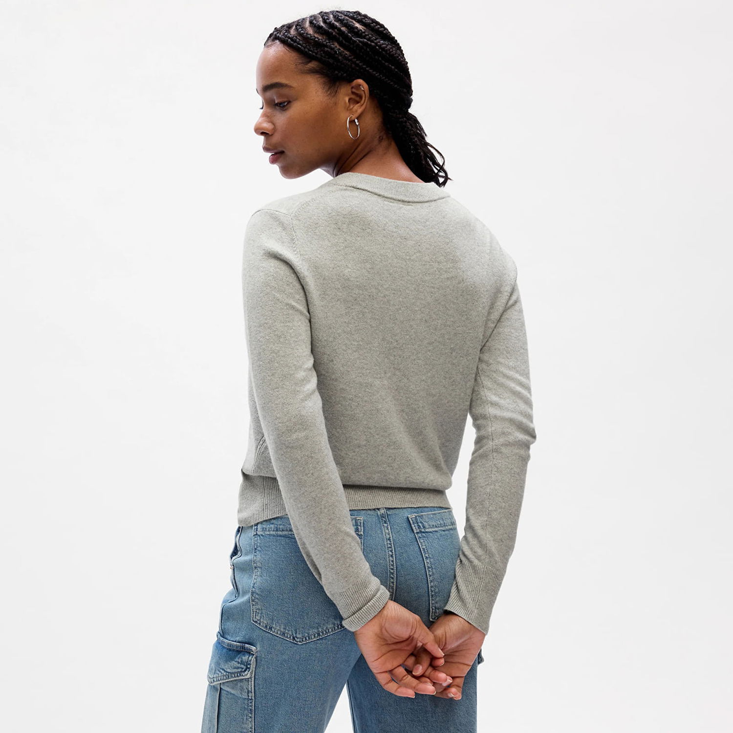 Sveter GAP Sweater Cashsoft Crew Light Heather Grey XXS Šedá | 811295-01, 1
