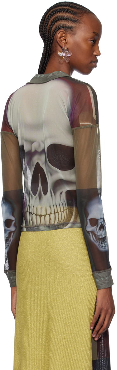 Polo tričko Ottolinger Ottolinger Semi-Sheer Skull-Print Polo Zelené | 103402, 2